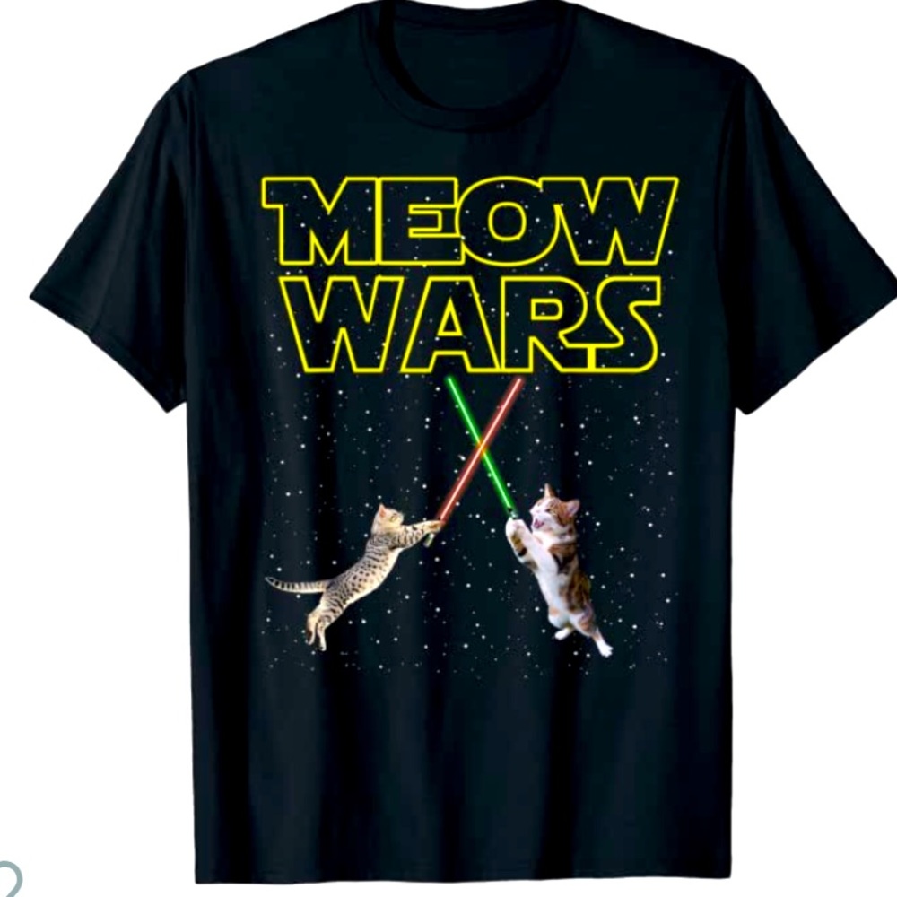 ⭐️Reduced!🎃CAT WARS🙀1/$16 or 2/$30👕Star Wars Fans Women's Black Tee